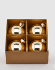 Palla vetro, oro chiaro, confezione da 4pz., diametro 8cm. EDG