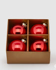 Palla vetro, rosso, confezione da 4pz., diametro 8cm. EDG