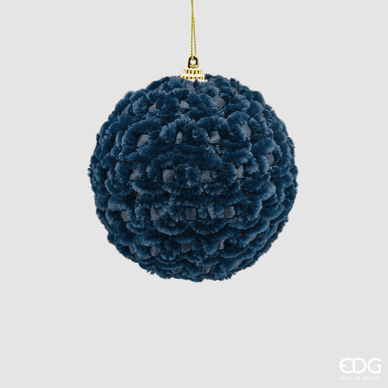 Palla velluto, misura grande D. 10 cm., colore blu. EDG