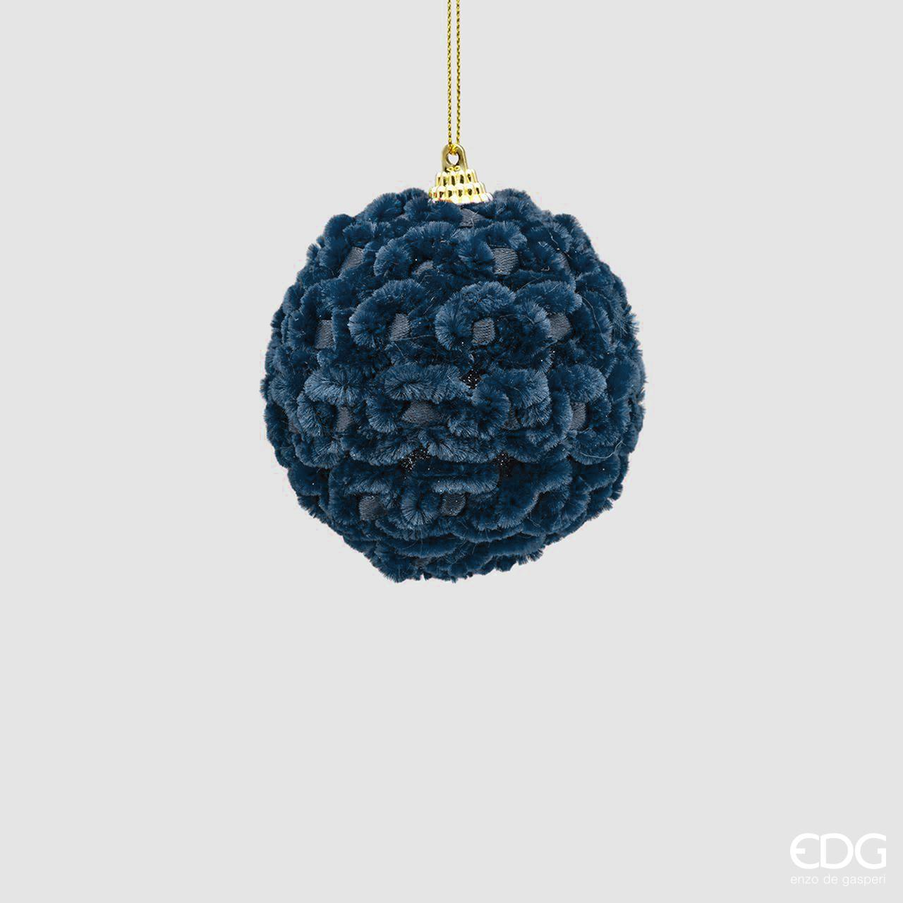 Palla velluto, misura piccola D. 8 cm., colore blu. EDG