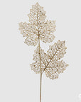 Ramo di foglie di acero "Filet", con glitter, oro, decorazione floreale natalizia, h.64 cm. EDG