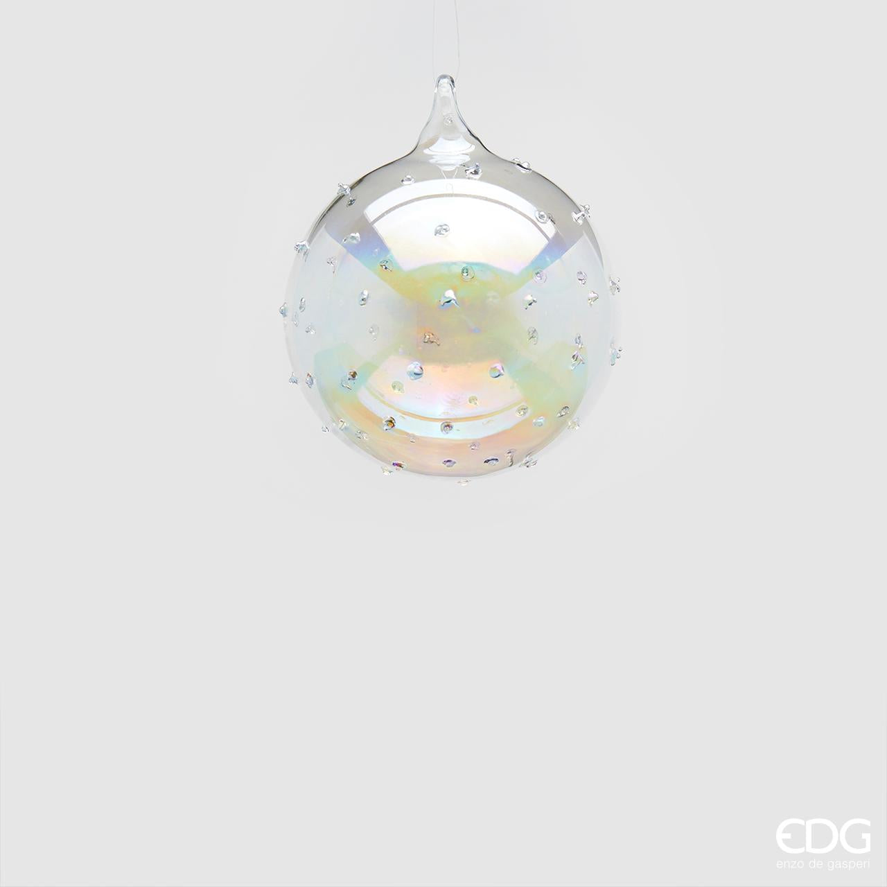 Palla vetro "Mina vagante", iridescente, misura piccola, Diametro 8cm. EDG