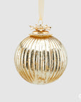 Palla a righe, in vetro, gioiello, D. 10 cm., colore oro. EDG