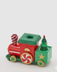 Portacandela trenino, verde e rosso, H.11x17cm. EDG