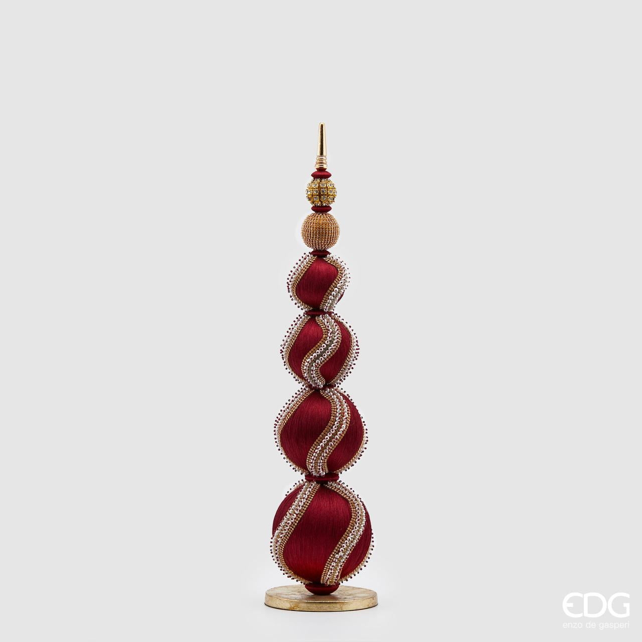 Topiary 6 sfere mix perle, colore bordeaux, H.65xD.16cm. EDG