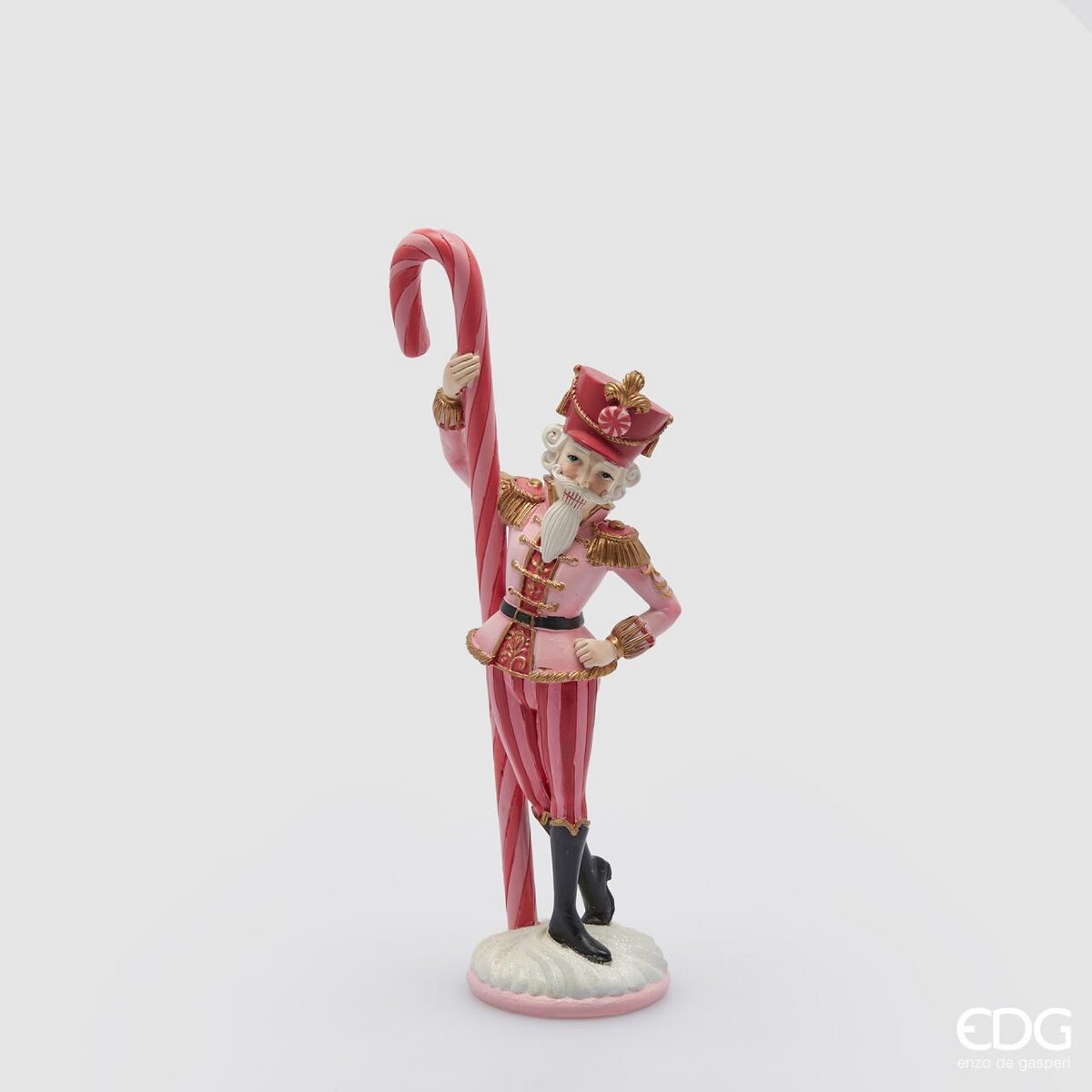 Soldatino con bastone, colore rosa/rosso H. 23 cm. EDG