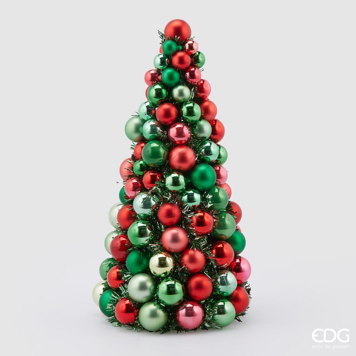 Cono palline, colore rosso e verde, misura grande H. 40 cm. EDG