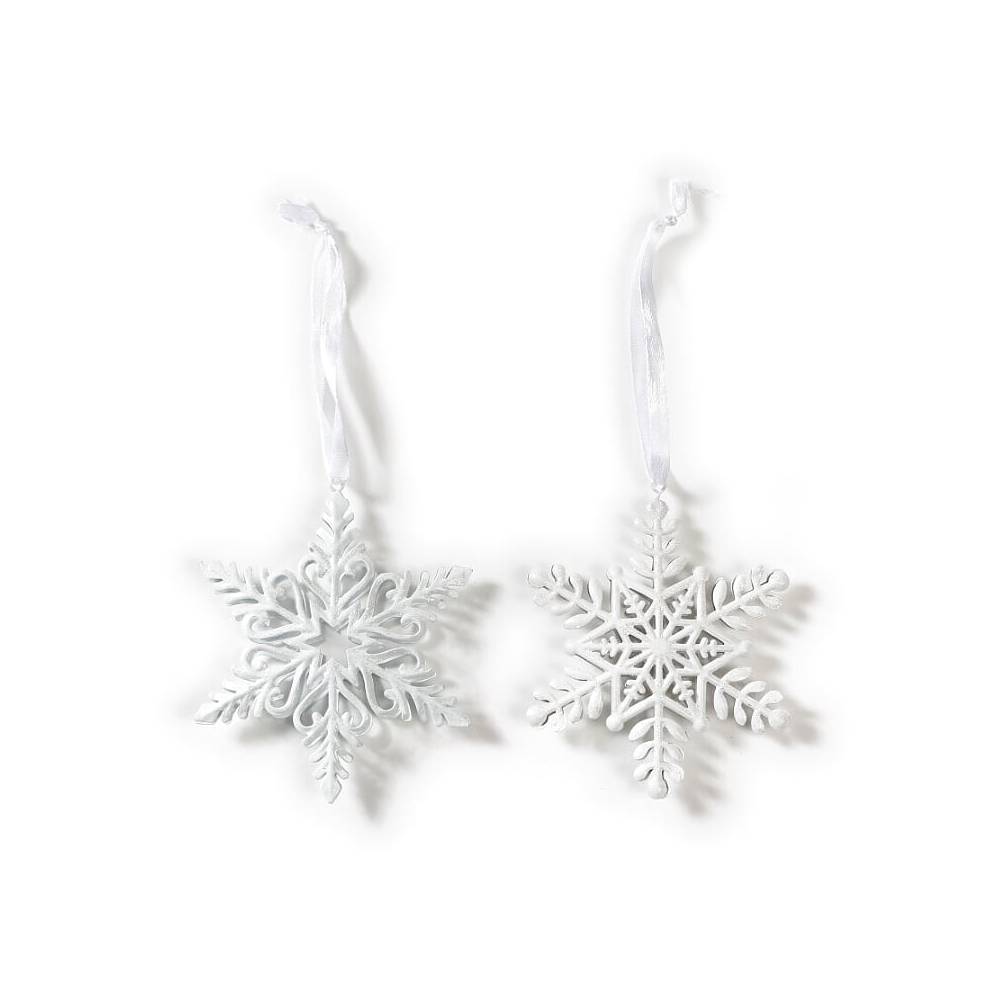 Fiocco di neve in metallo da appendere bianco. Inge's