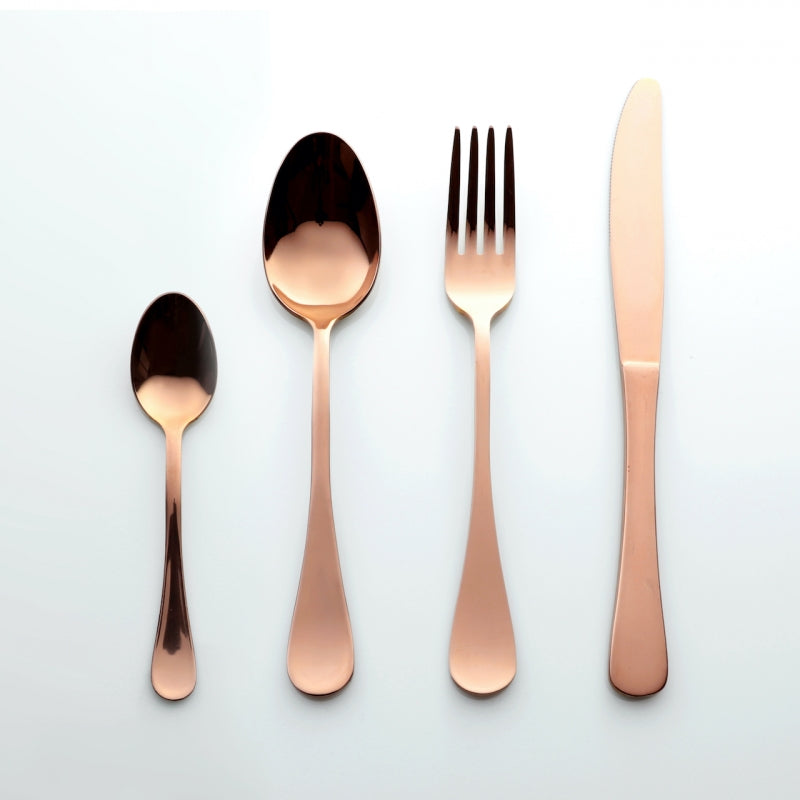 Servizio posate Sintesi Vintage da 12, colore Copper/rame, Inox 18/10. Weissestal