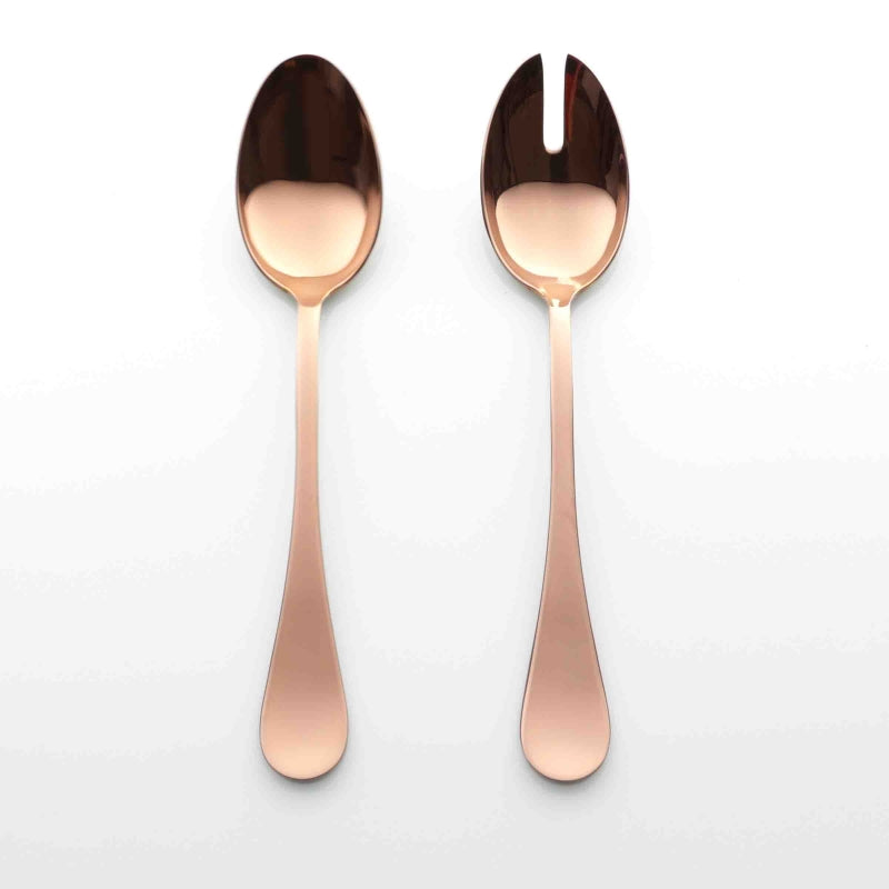 Coppia insalata Sintesi Vintage, colore rame lucido, Inox 18/10. Weissestal