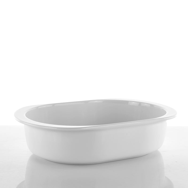 Pirofila ovale, bianco, in porcellana, 33 cm. Weissestal
