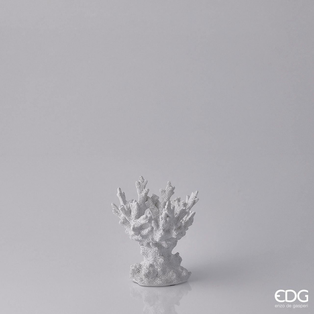 Portacandela Corallo H17 cm., colore bianco. EDG