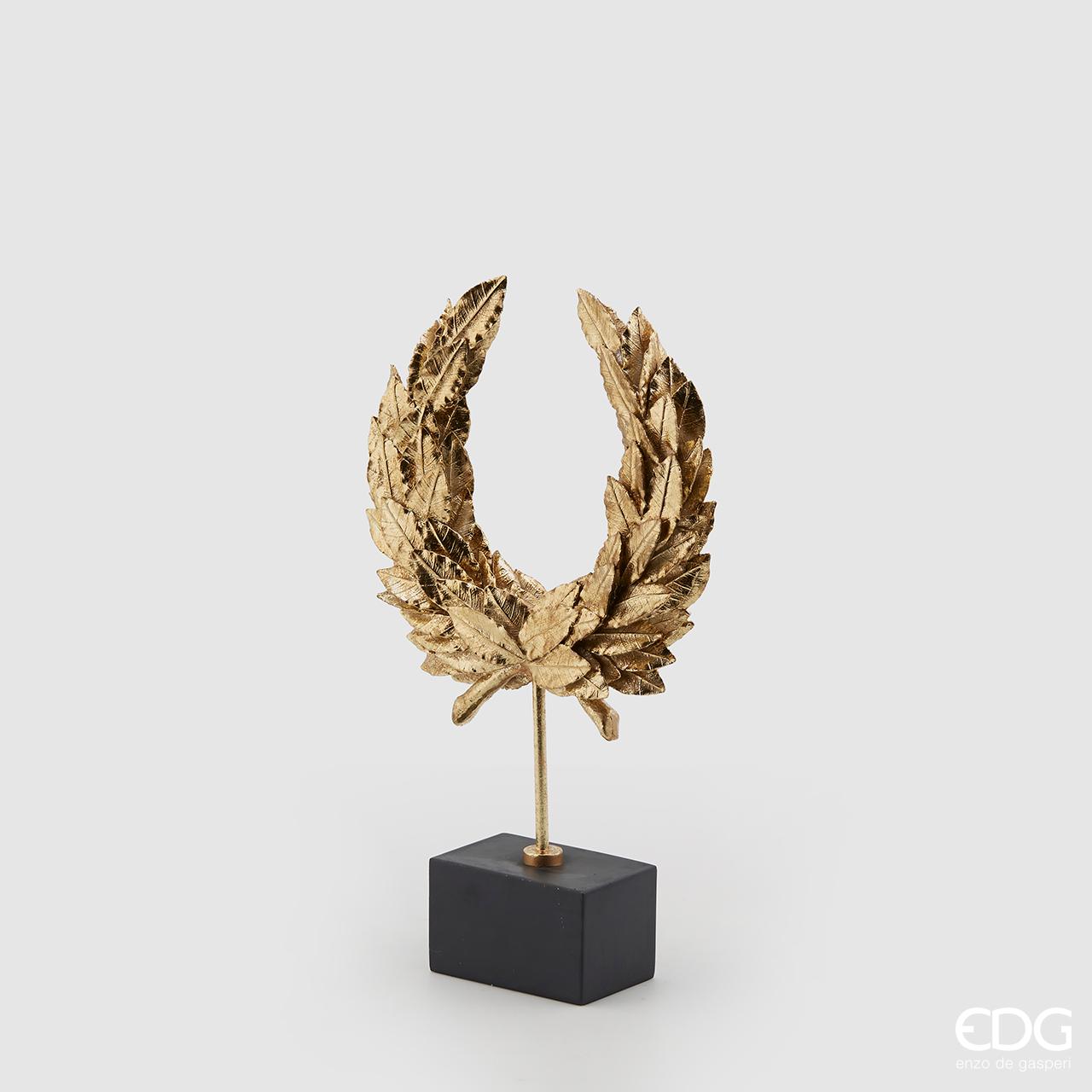 Corona alloro con base, colore oro, H.43 cm. EDG