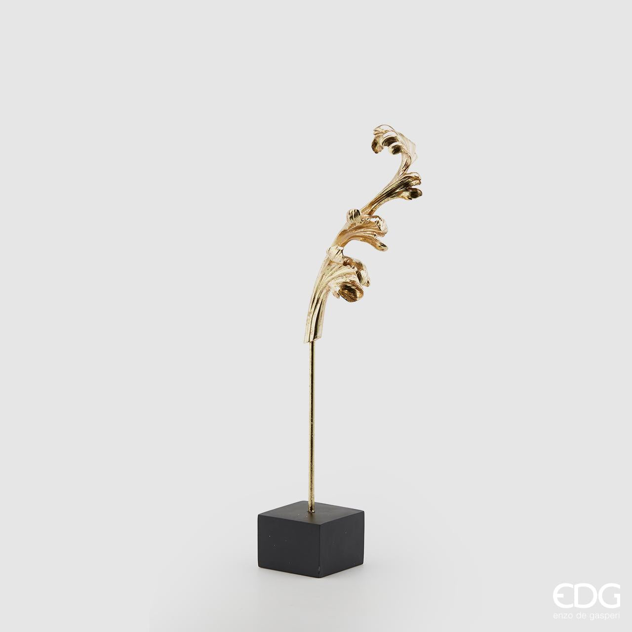 Foglia acanto con base, colore oro, H.60 cm. EDG