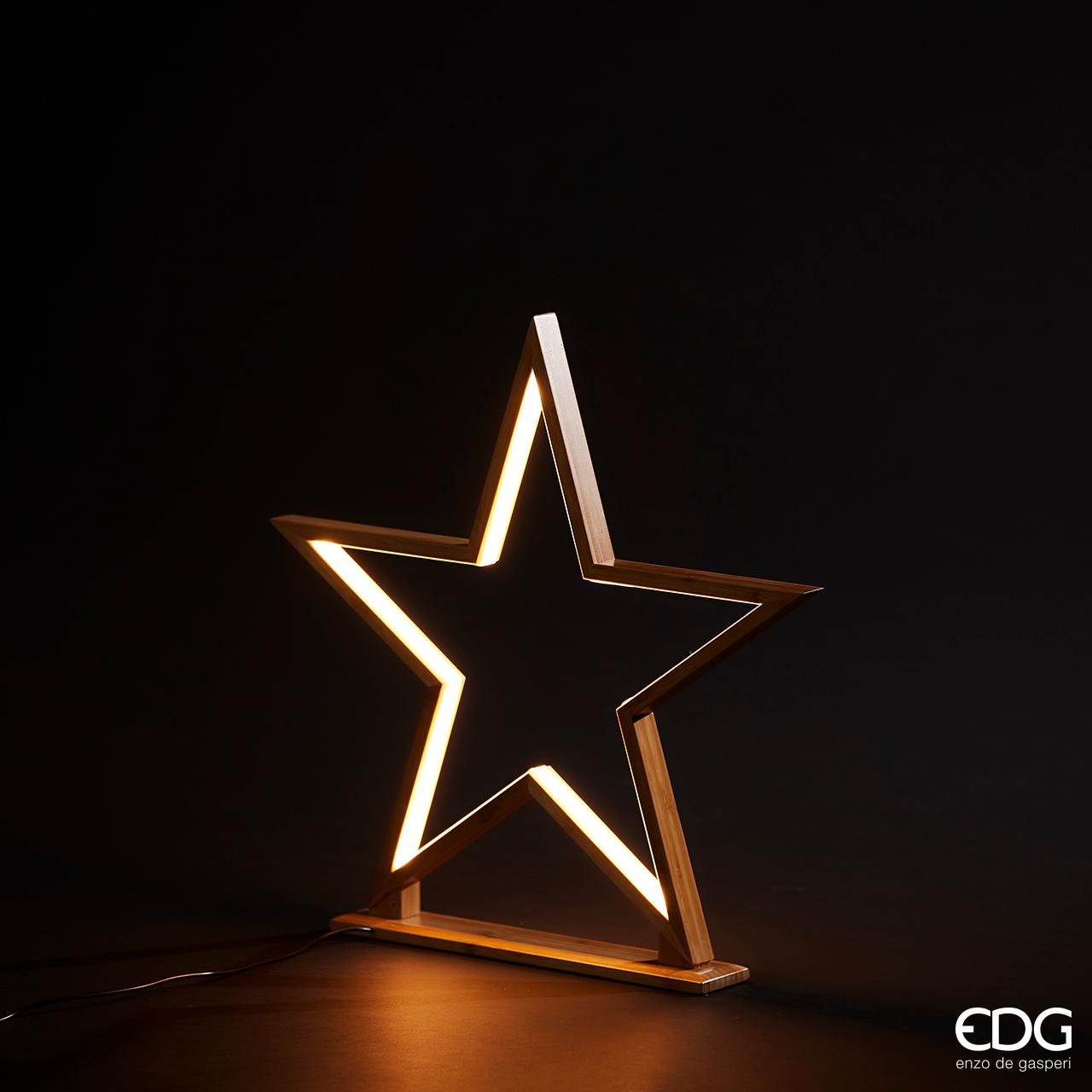 Lampada a forma di stella, misura piccola, in metallo, colore naturale. Marca EDG