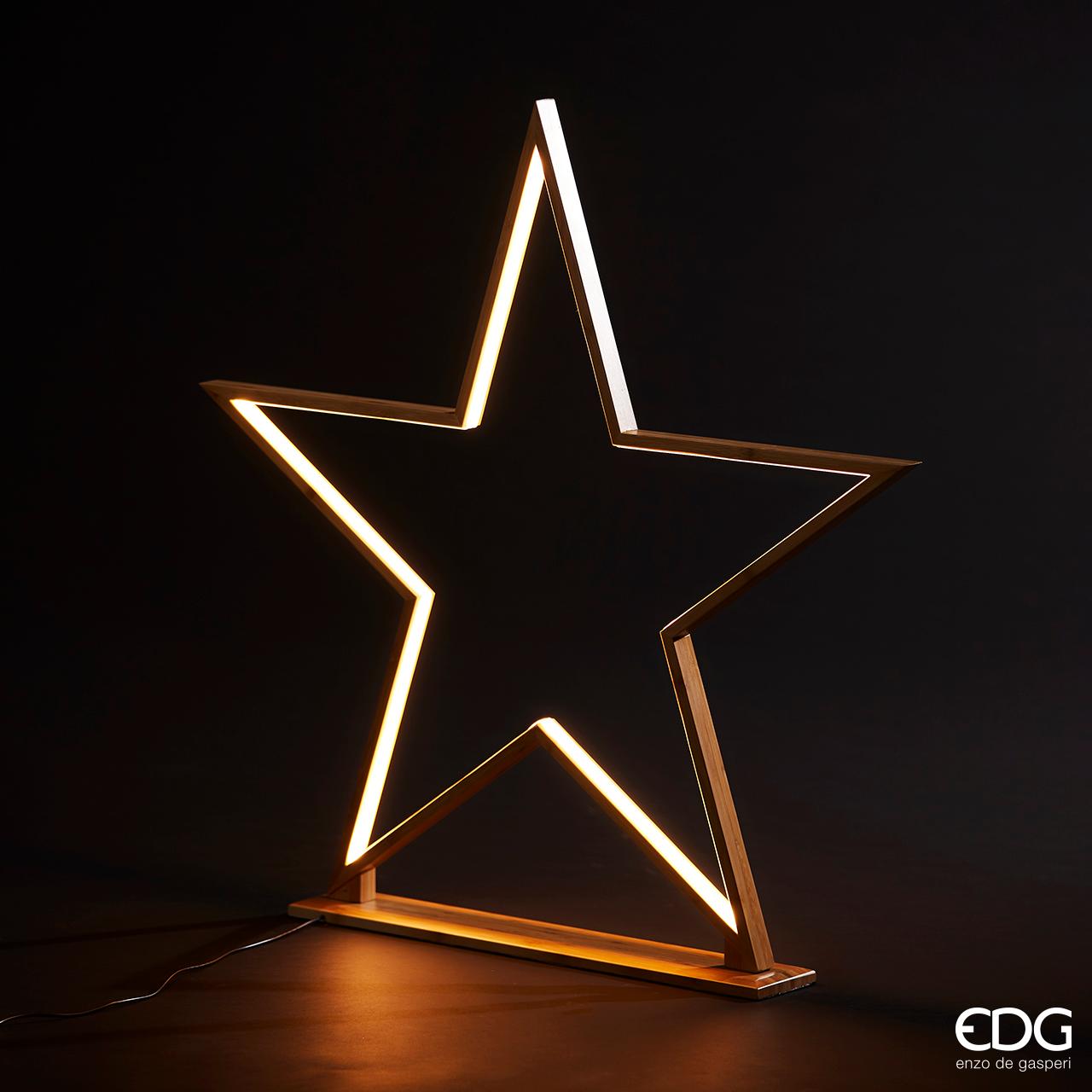 Lampada a forma di stella, misura grande, in metallo, colore naturale. Marca EDG