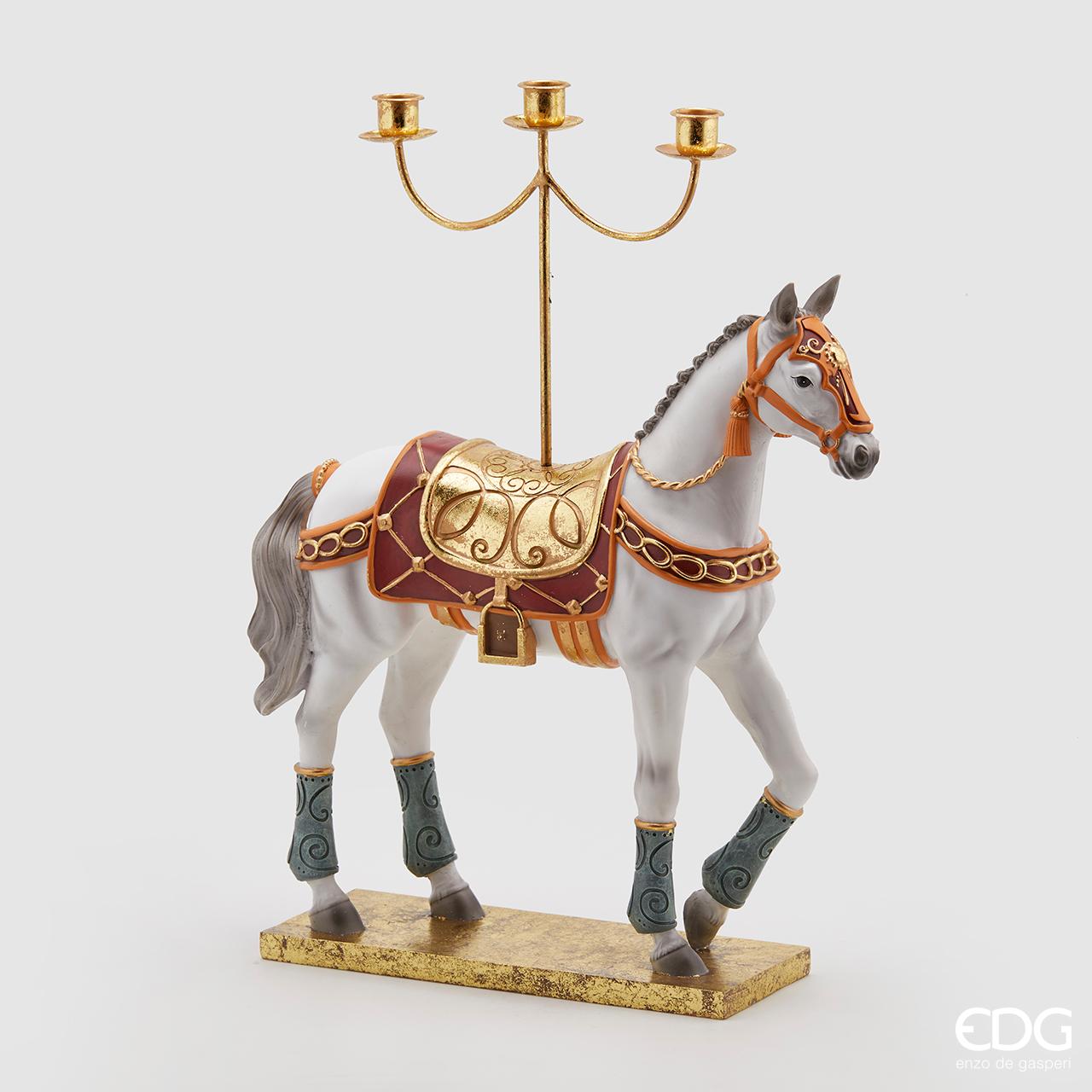 Portacandela cavallo x3, misura H. 50x40x15cm. EDG