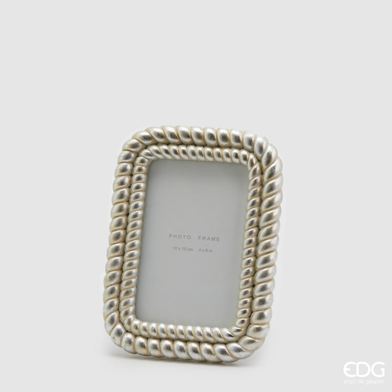 Portafoto Tricot argento, misura piccola 20x15. EDG