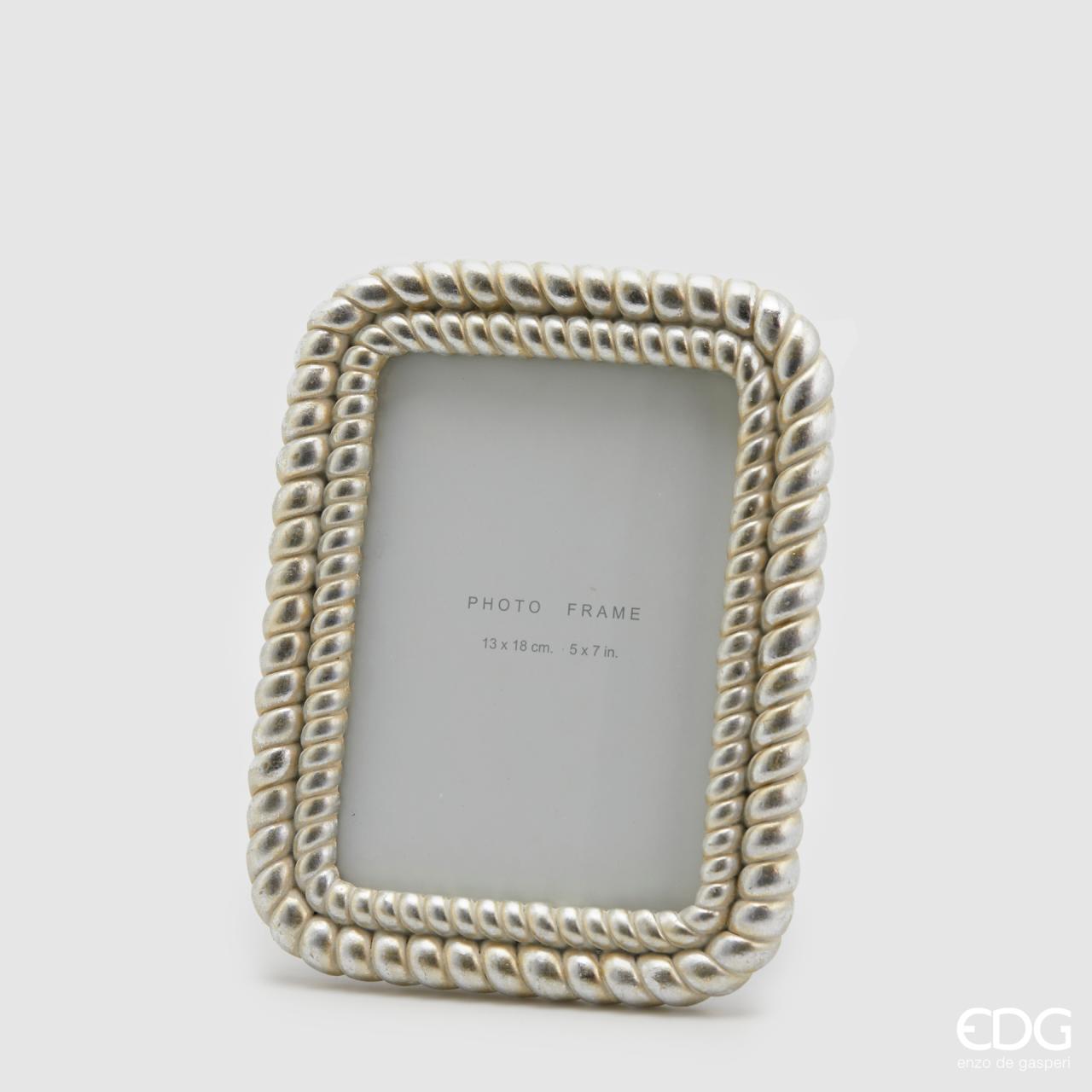 Portafoto Tricot argento, misura grande 22x18. EDG