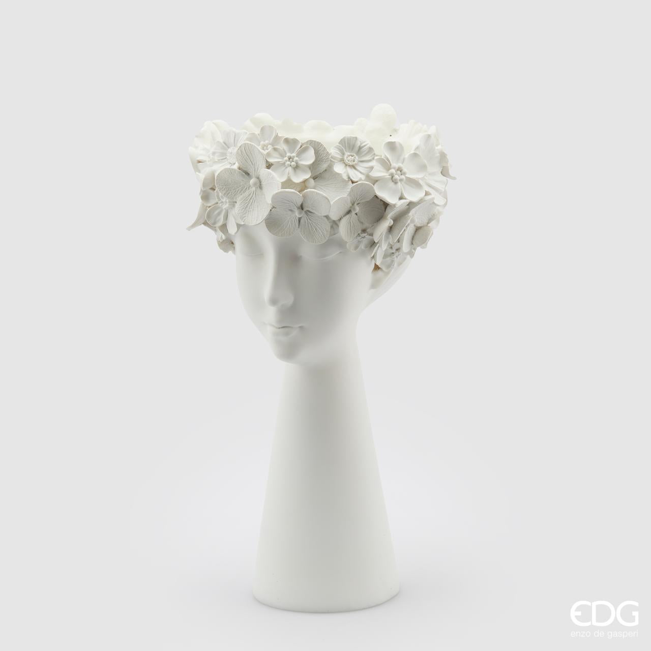 Vaso alto Ofelia, colore bianco, in poly, misura H.41xD.23 cm. EDG