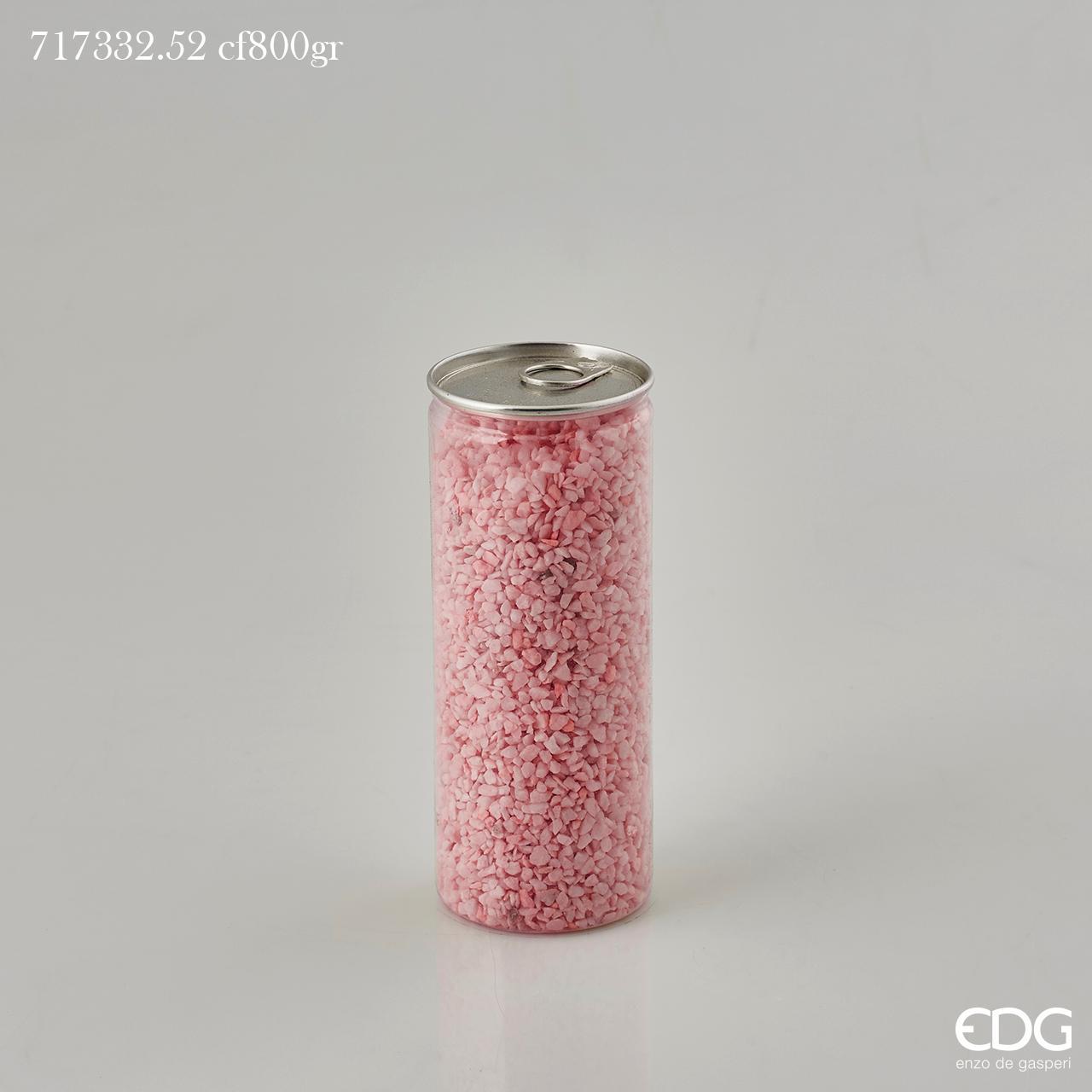 Ghiaia fine colorata, colore rosa, conf. 800gr. in lattina. EDG