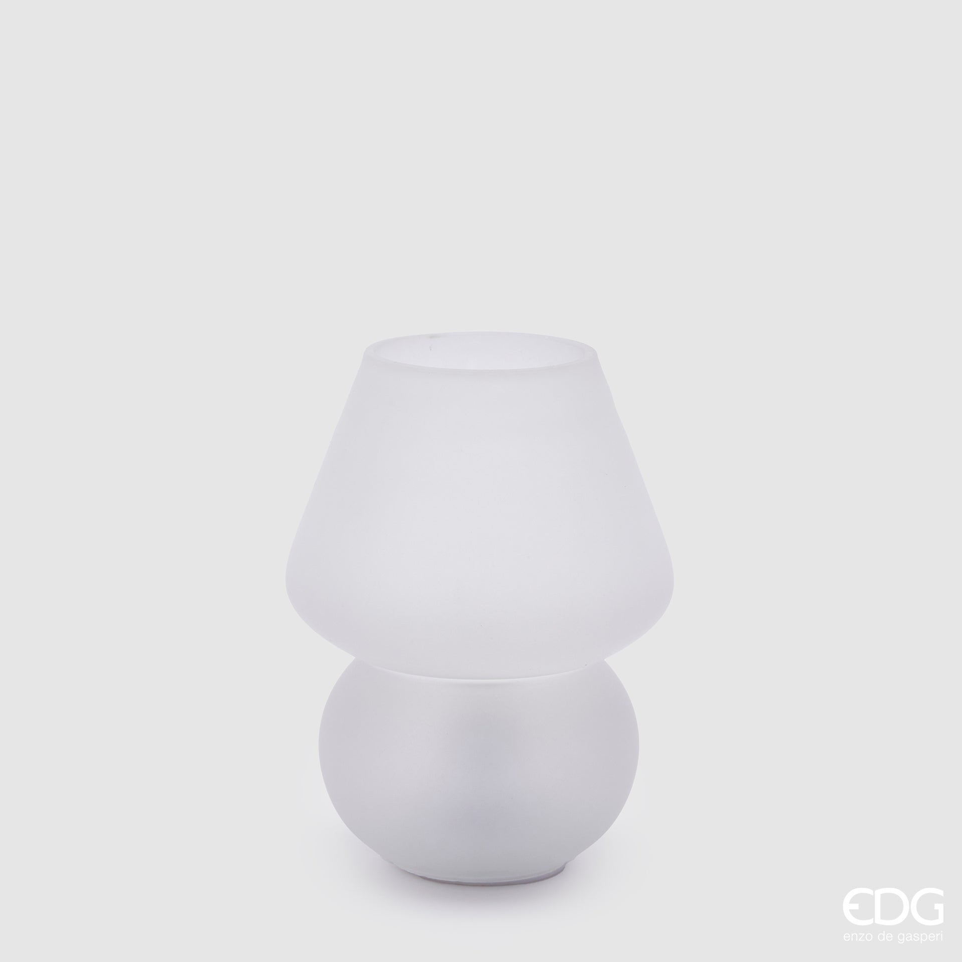 Lampada da tavolo, misura grande, H.20x D.15 cm., colore bianco. EDG