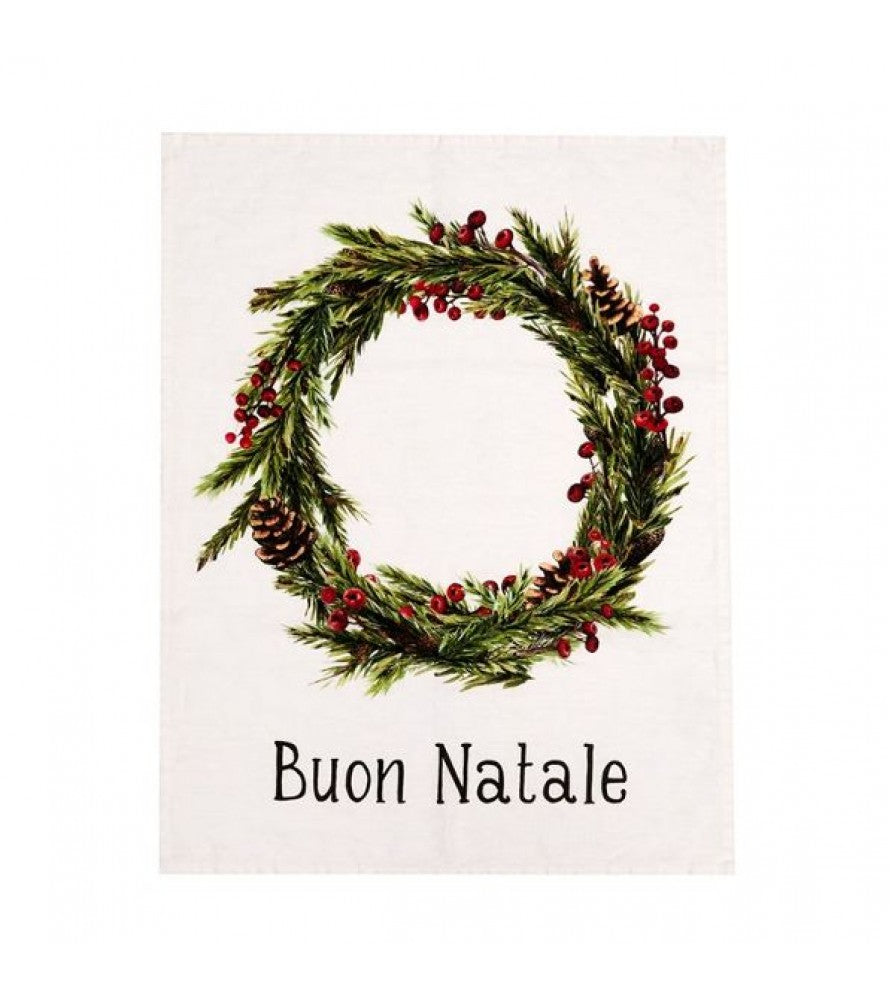 Canovaccio decoro ghirlanda "Buon Natale" 50x68 cm. Simple day