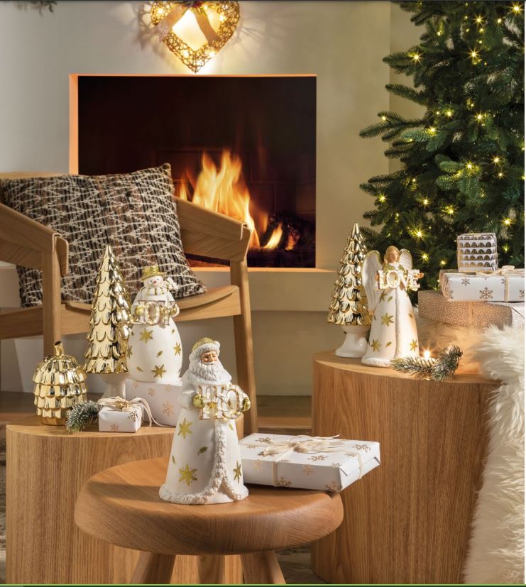 Albero piccolo, colore oro e bianco. L&#39;oca nera