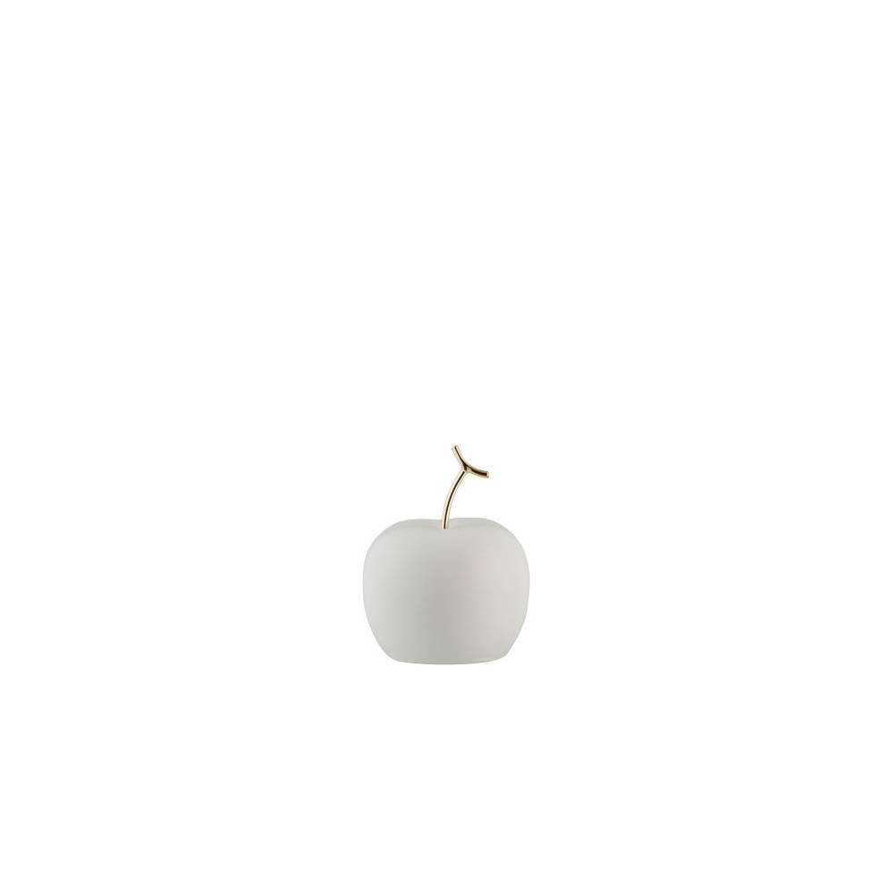 Mela in Porcellana, colore Bianco/Oro misura Medium. Jolipa