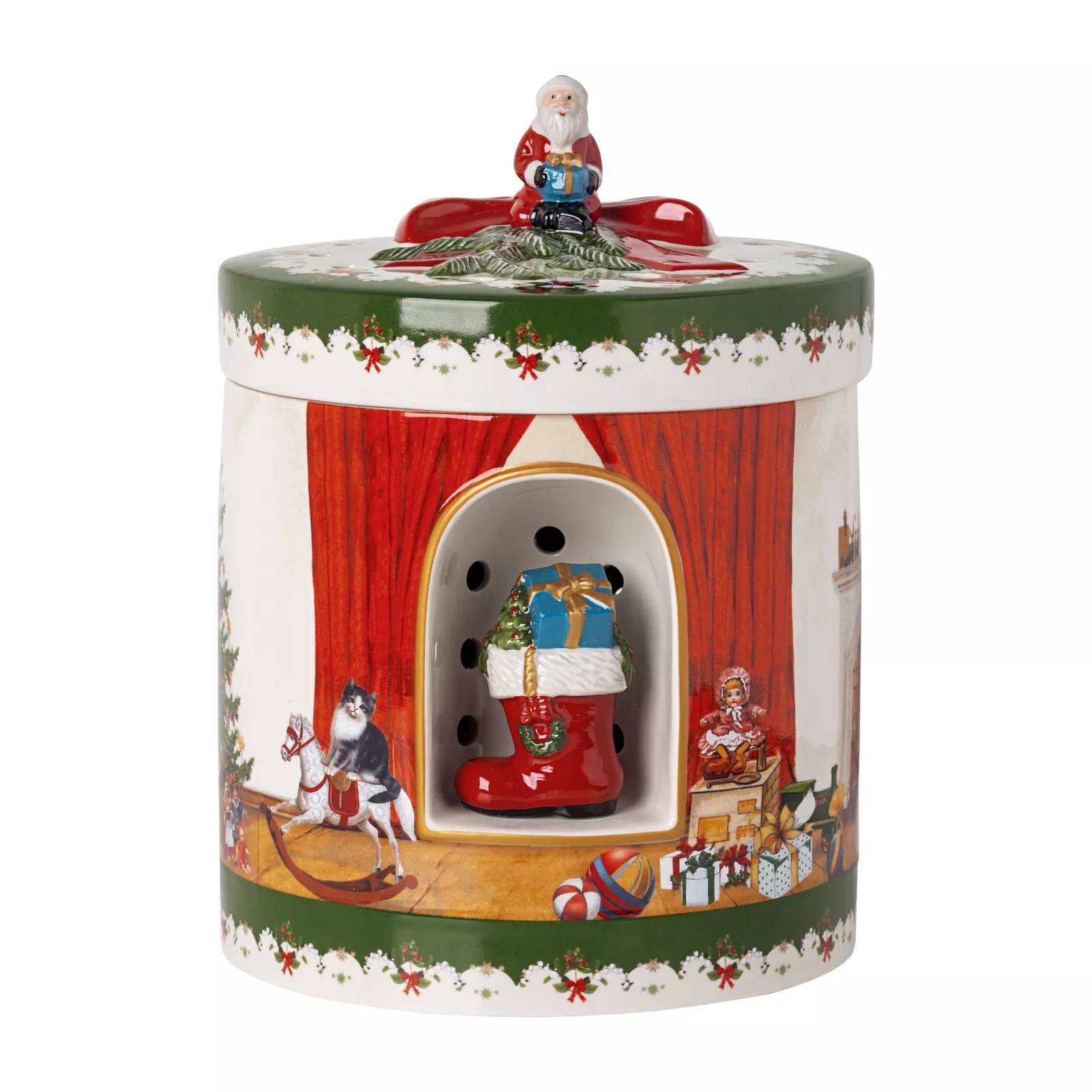Pacchetto regalo grande rotondo Babbo Natale e Schiaccianoci Villeroy &amp;amp;amp Boch linea Christmas Toy's