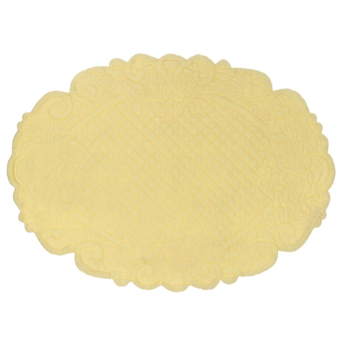 Tovaglietta americana Ovale giallo. Blanc Mariclò