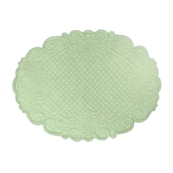 Tovaglietta americana Ovale verde chiaro. Blanc Mariclò