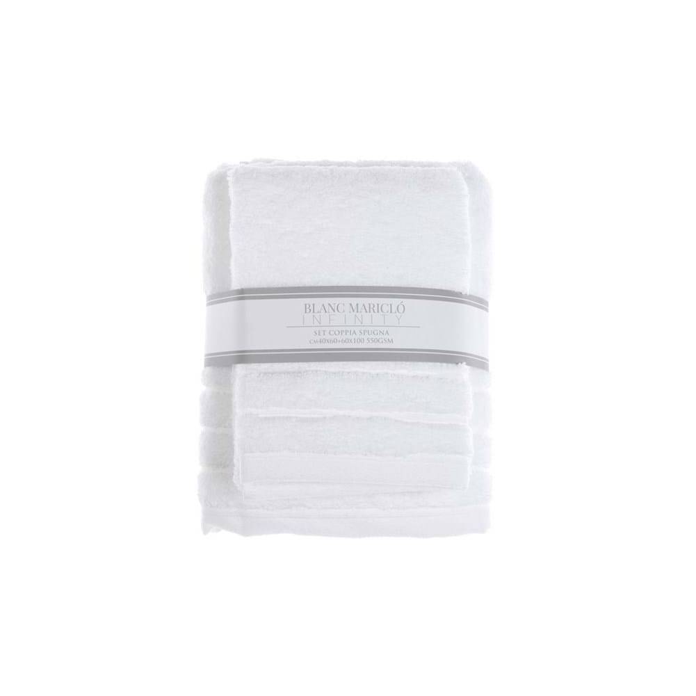 Coppia spugna Linea Infinity 550 gsm, colore bianco. Blanc Mariclò