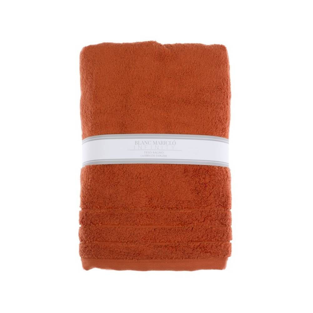 Telo bagno spugna Linea Infinity 550 gsm, colore arancio. Blanc Mariclò