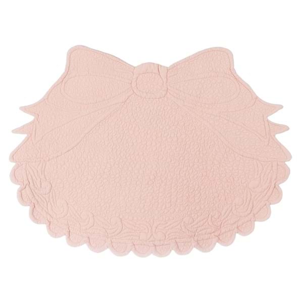 Tovaglietta americana Ovale Fiocco Rosa. Blanc Mariclò