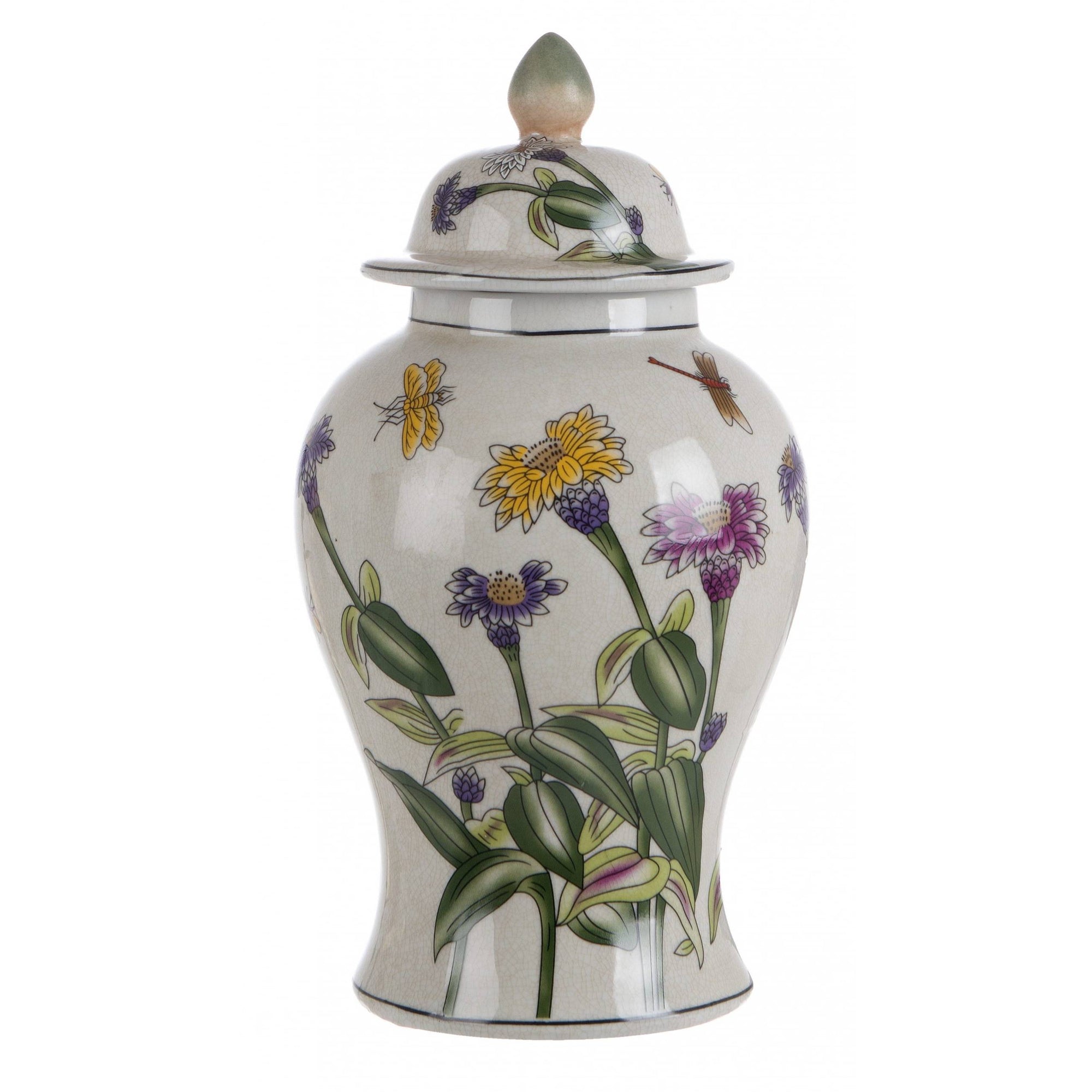 Vaso decorativo con coperchio alto. Blanc Mariclò