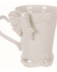 Mug in ceramica bianca decoro fiocco Linea Sentimento. Blanc Mariclò