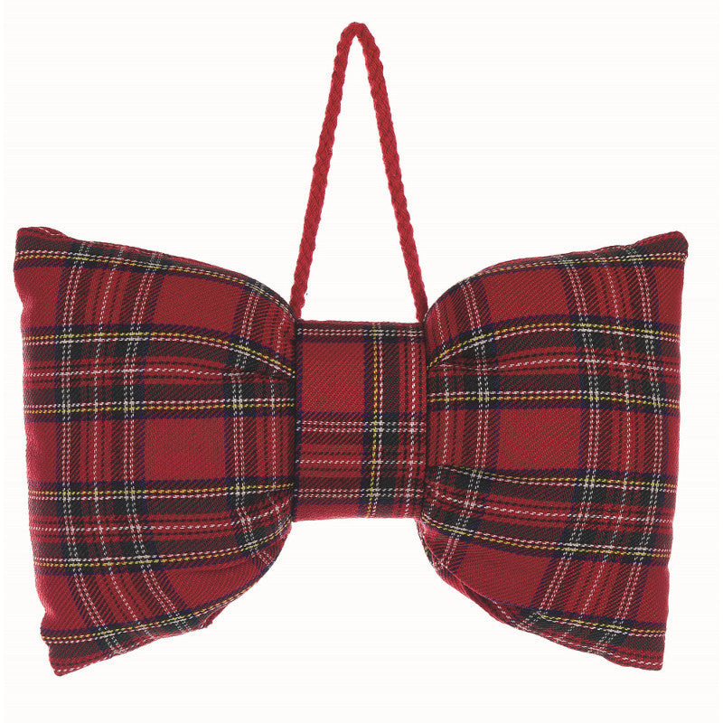 Decoro Fiocco da Appendere Tartan. Blanc Mariclò