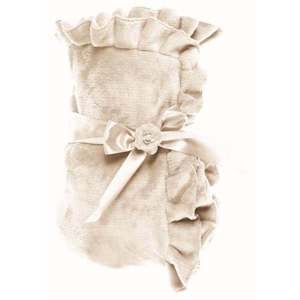 Plaid con gala panna Serie Romantic Frill. Blanc Mariclò