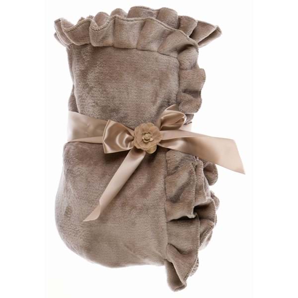 Plaid con gala tortora Serie Romantic Frill. Blanc Mariclò