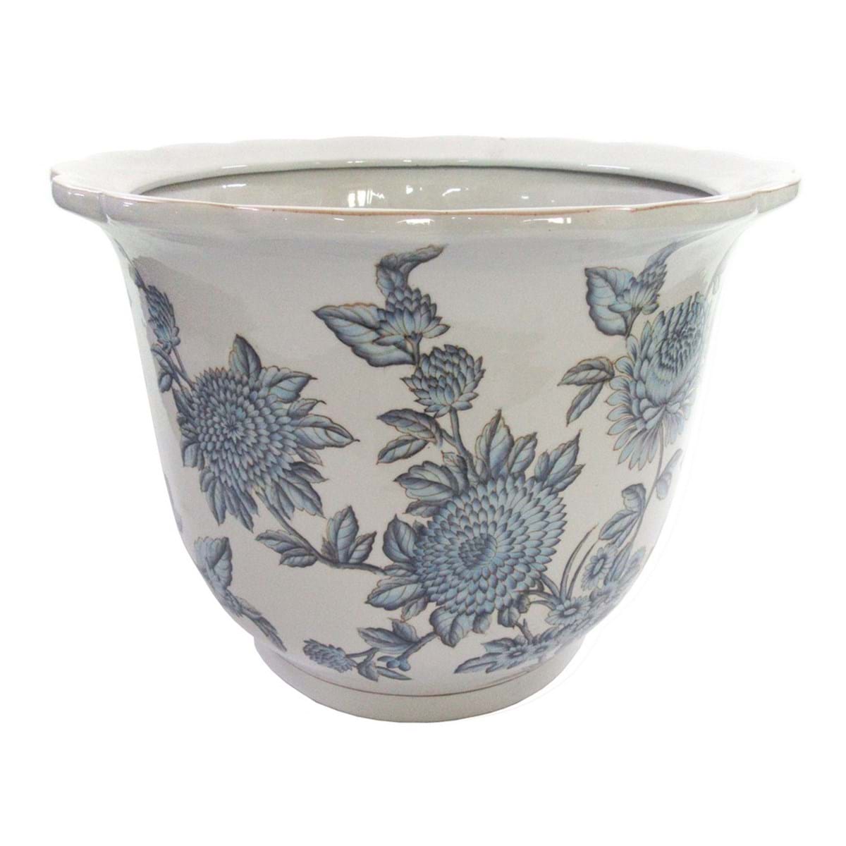 Vaso decorativo grande porcellana bianca con disegni. Blanc Mariclò
