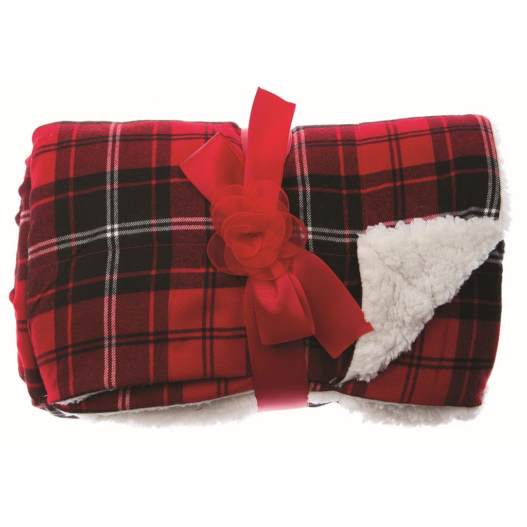 Plaid sherpa tartan double face. Blanc Mariclò