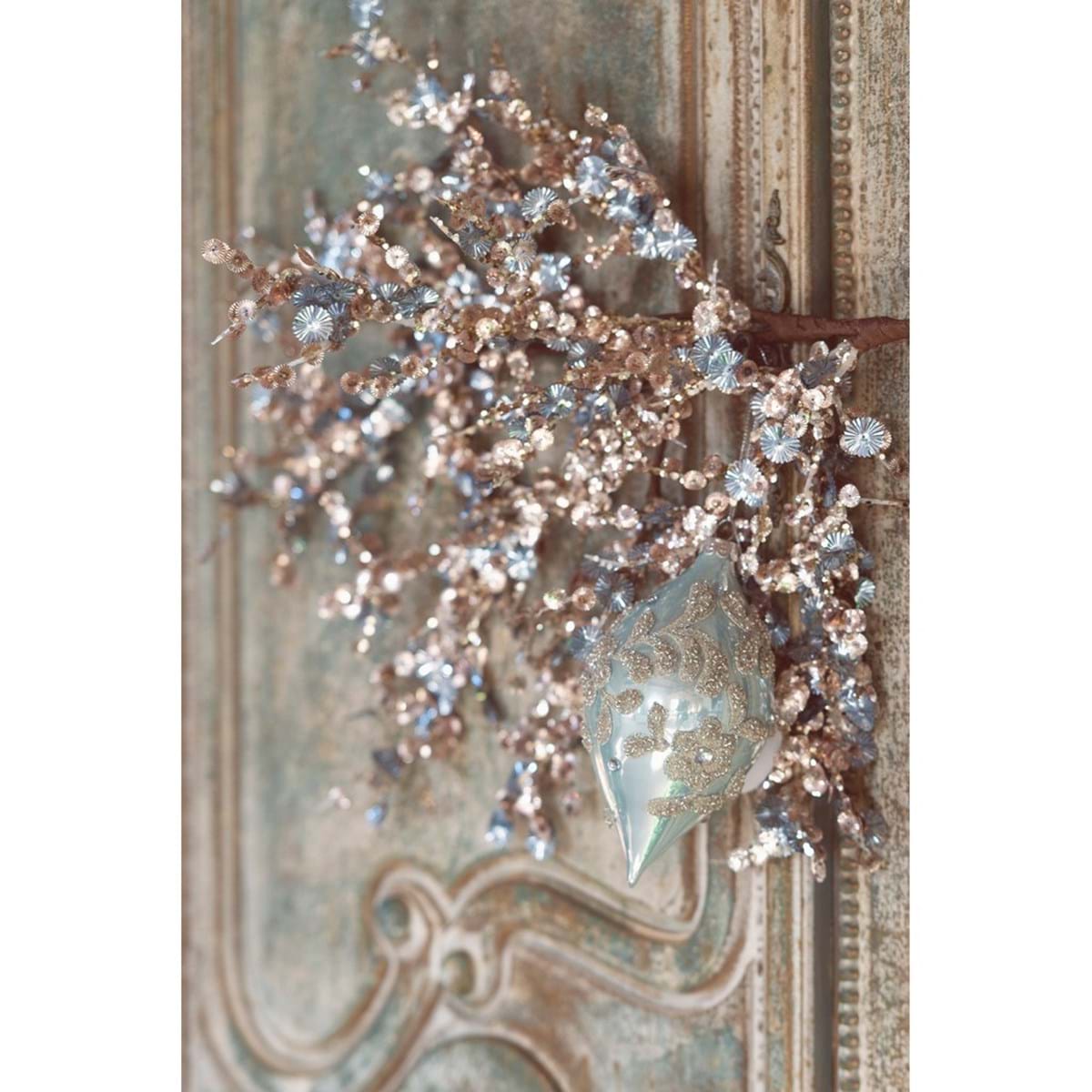 Decoro floreale argento. Blanc Mariclò