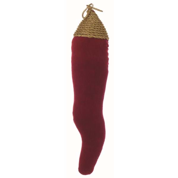 Decoro corno rosso in velluto. Blanc Mariclò