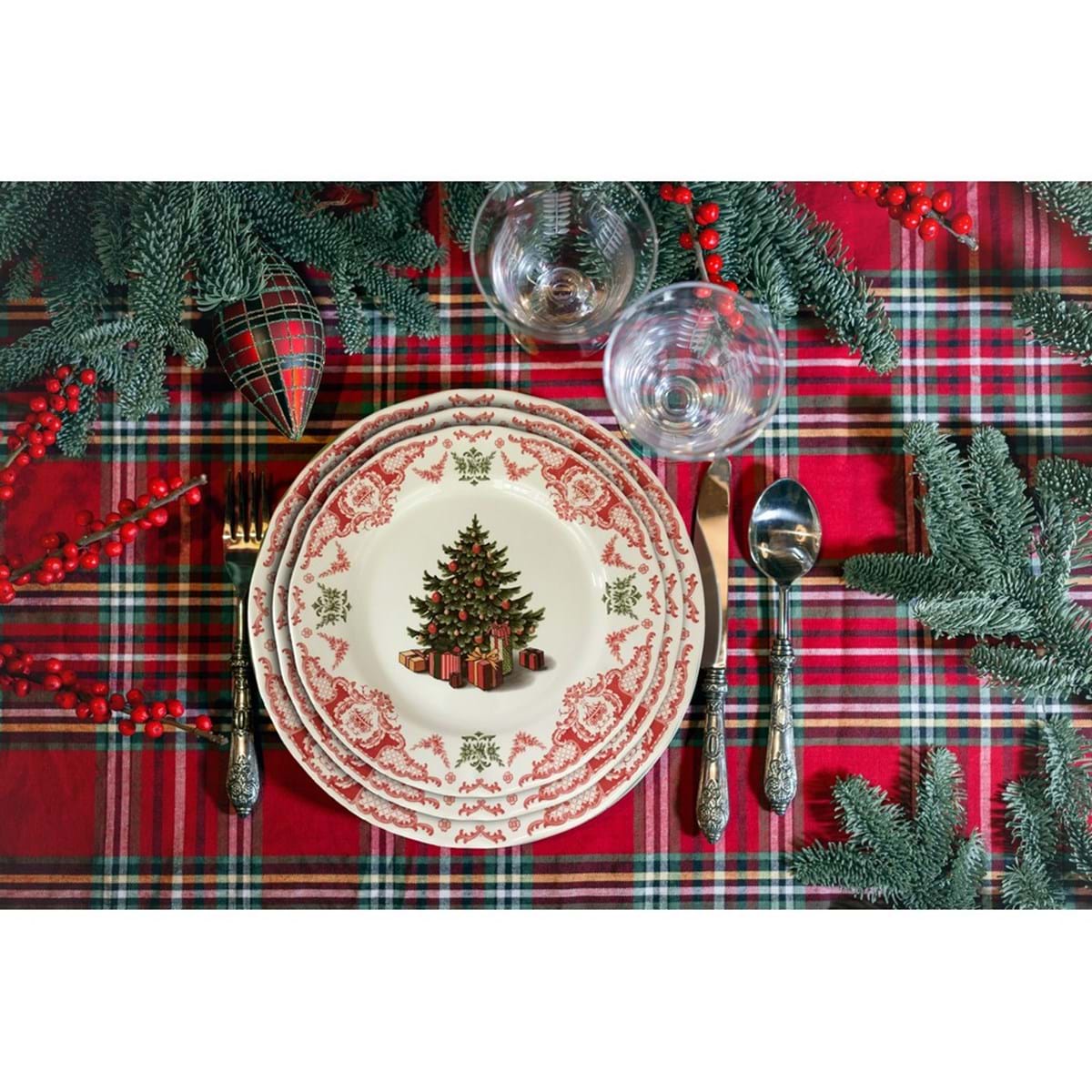 Piattino a forma di albero decoro natalizio. Blanc Mariclò