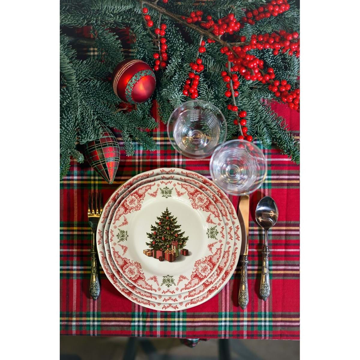 Piattino a forma di albero decoro natalizio. Blanc Mariclò