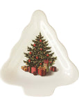 Piattino a forma di albero decoro natalizio. Blanc Mariclò