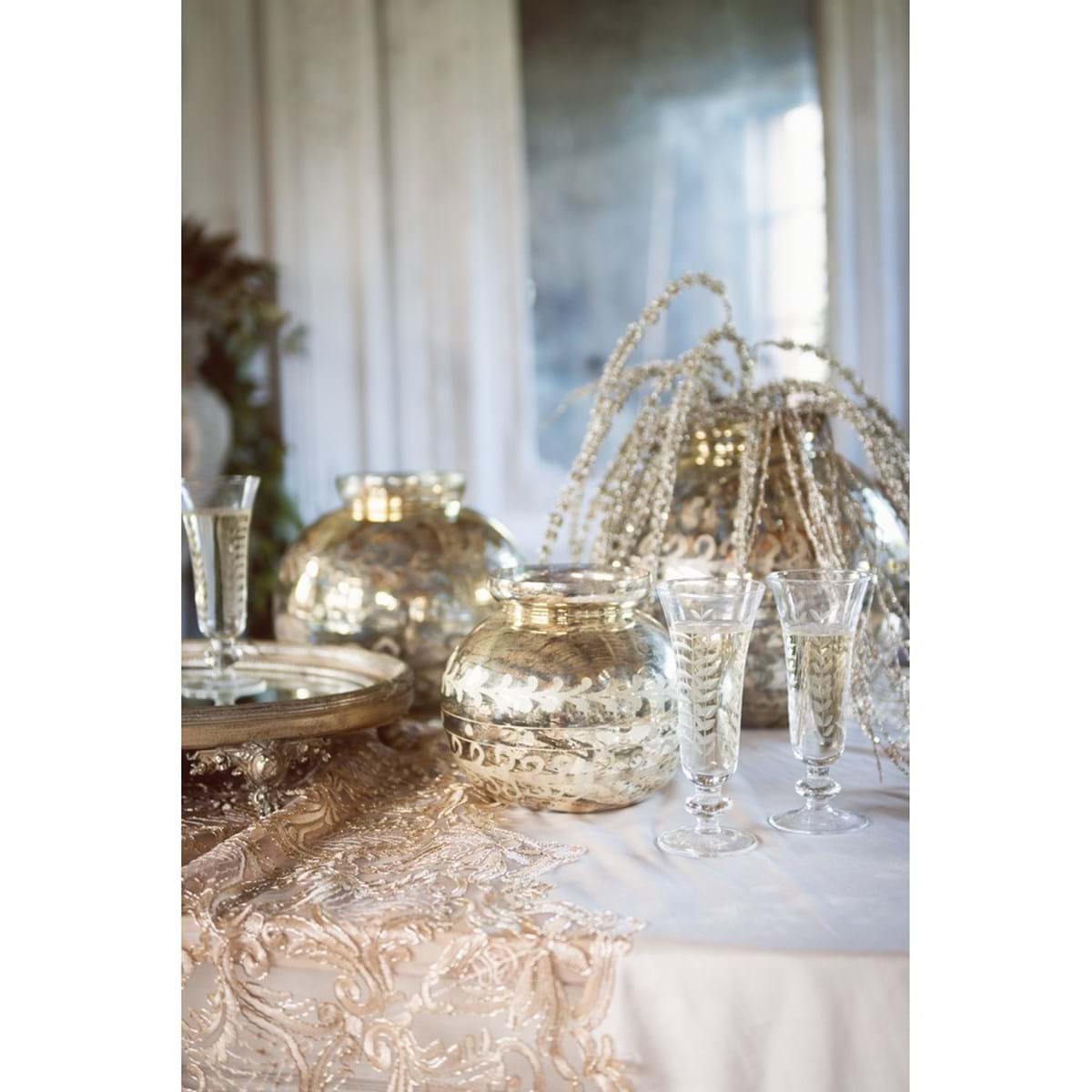 Decoro floreale platino. Blanc Mariclò
