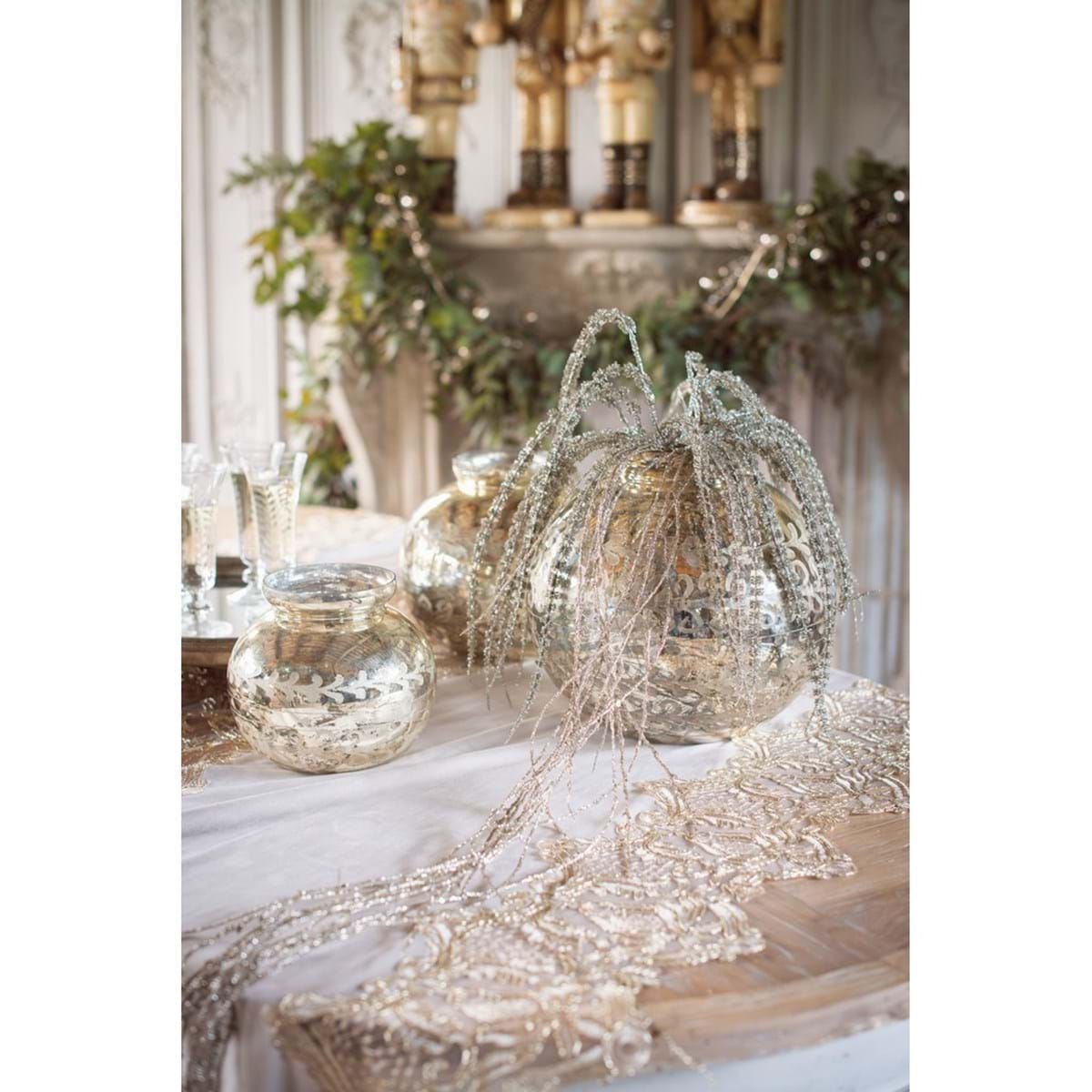 Decoro floreale platino. Blanc Mariclò
