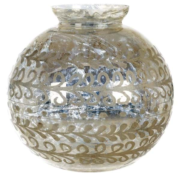 Vaso vetro argento. Blanc Mariclò